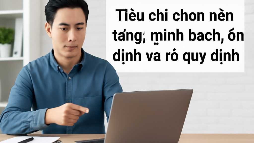 Minh họa: 1) Tiêu chí chọn nền tảng: minh bạch, ổn định và rõ quy định